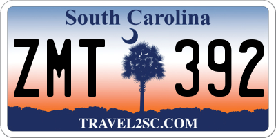 SC license plate ZMT392