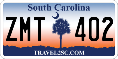 SC license plate ZMT402