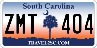 SC license plate ZMT404