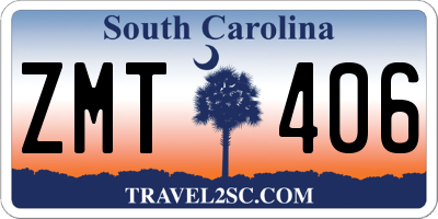 SC license plate ZMT406