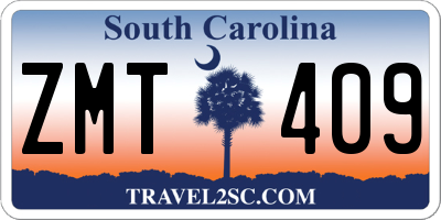 SC license plate ZMT409