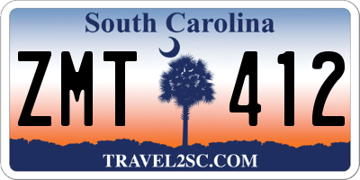 SC license plate ZMT412