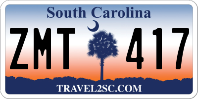 SC license plate ZMT417