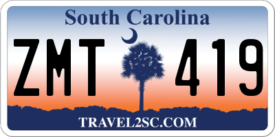 SC license plate ZMT419