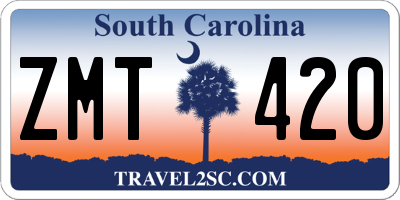 SC license plate ZMT420