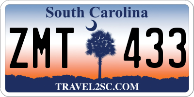 SC license plate ZMT433
