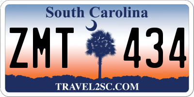 SC license plate ZMT434