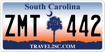 SC license plate ZMT442