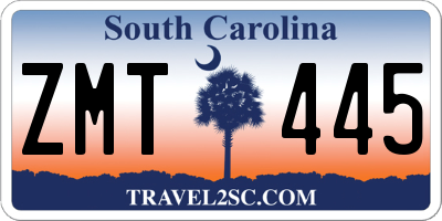 SC license plate ZMT445