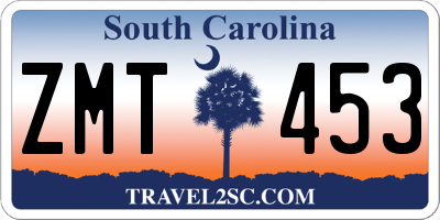 SC license plate ZMT453