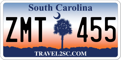 SC license plate ZMT455
