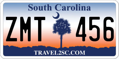 SC license plate ZMT456
