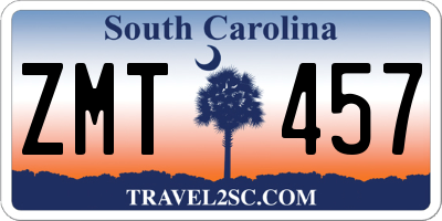 SC license plate ZMT457