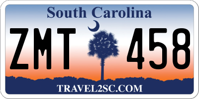 SC license plate ZMT458