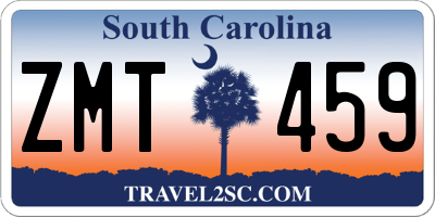SC license plate ZMT459