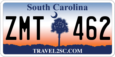 SC license plate ZMT462