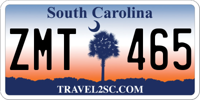 SC license plate ZMT465