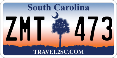 SC license plate ZMT473