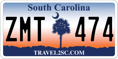 SC license plate ZMT474