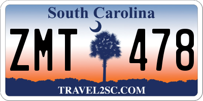 SC license plate ZMT478