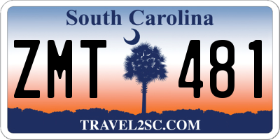 SC license plate ZMT481