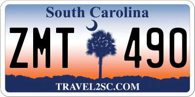 SC license plate ZMT490
