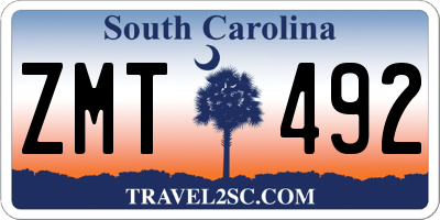 SC license plate ZMT492