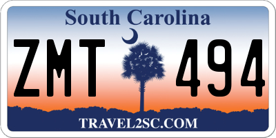 SC license plate ZMT494