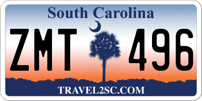 SC license plate ZMT496