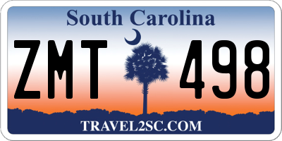 SC license plate ZMT498