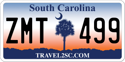 SC license plate ZMT499