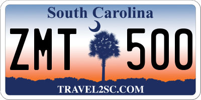 SC license plate ZMT500