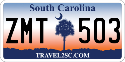 SC license plate ZMT503