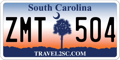 SC license plate ZMT504