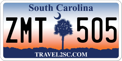 SC license plate ZMT505