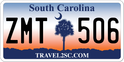 SC license plate ZMT506