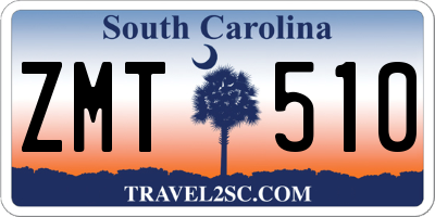SC license plate ZMT510