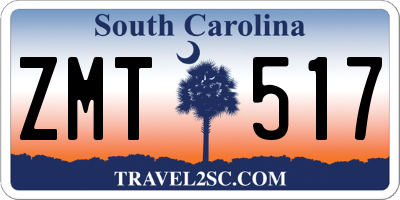 SC license plate ZMT517