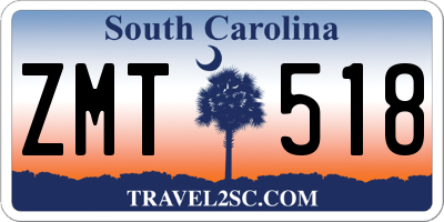SC license plate ZMT518