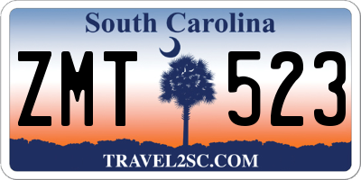 SC license plate ZMT523