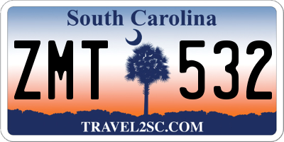 SC license plate ZMT532