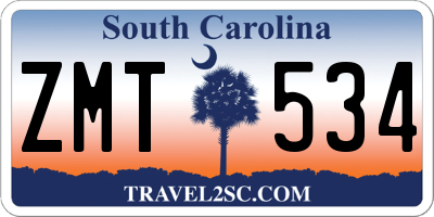 SC license plate ZMT534