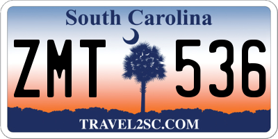 SC license plate ZMT536