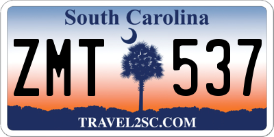SC license plate ZMT537