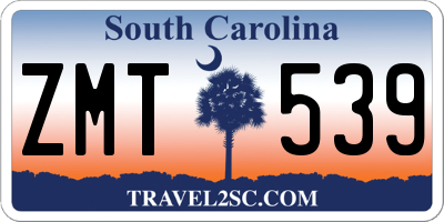 SC license plate ZMT539