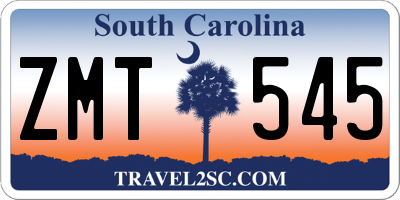 SC license plate ZMT545