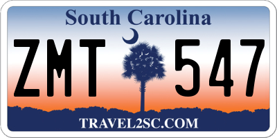 SC license plate ZMT547