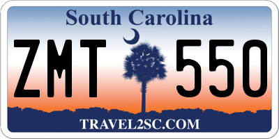 SC license plate ZMT550