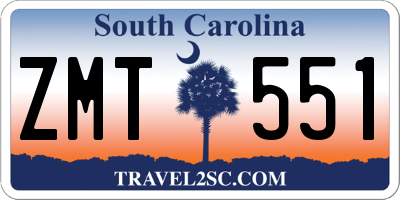 SC license plate ZMT551
