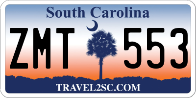 SC license plate ZMT553